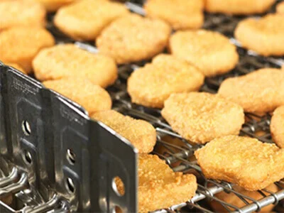 Self-Stacking Spiral Freezer Belts for Chicken Nuggets